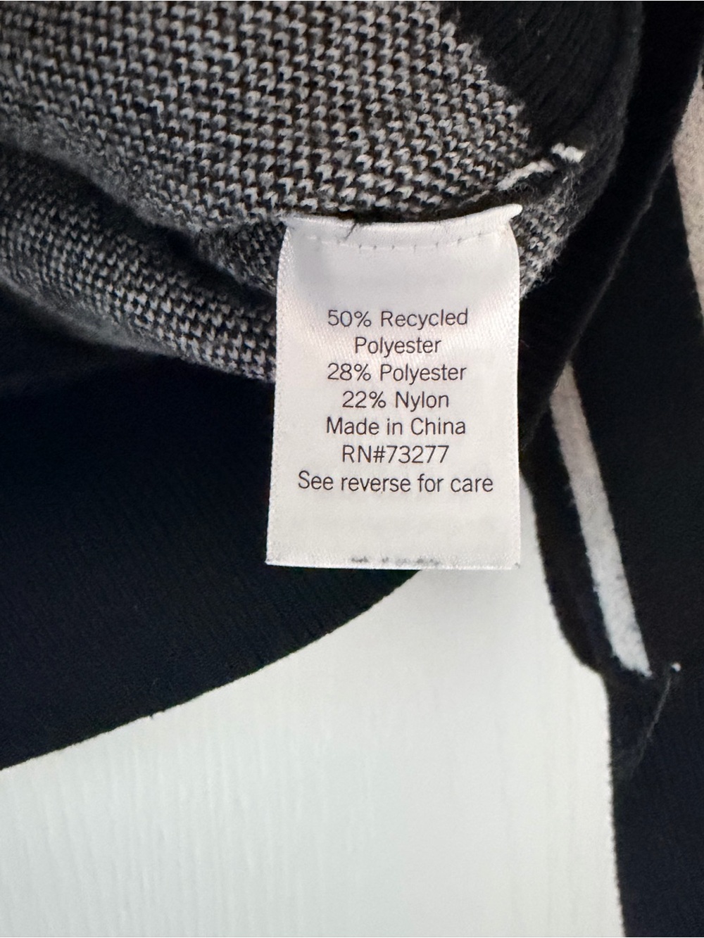 Nine West black and white patterned half-zip pullover sweater - Picture 6 of 6